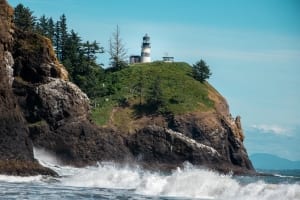 Photo of a Cape Disappointment Lighthouse near Long Beach, One of the Best Day Trips from Astoria.